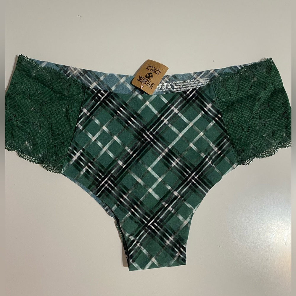 PINK UNDIES. Green color underwear.